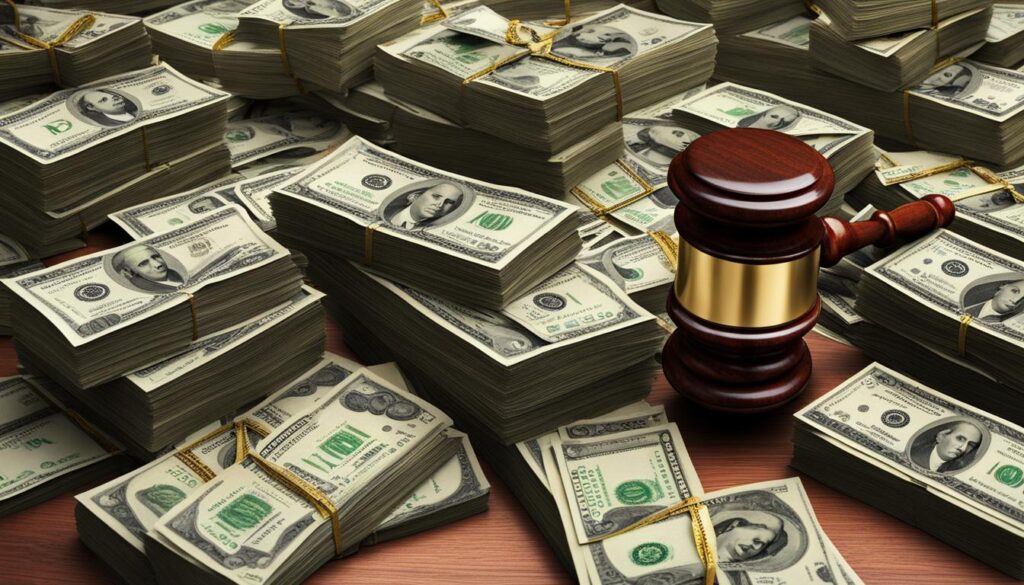 how much does a divorce cost in ny. money and gavel on a table