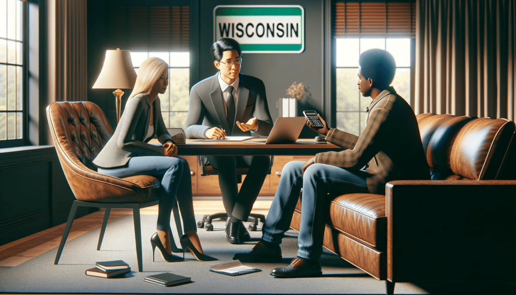image of a financial consultation in Wisconsin focusing on divorce costs and fees.