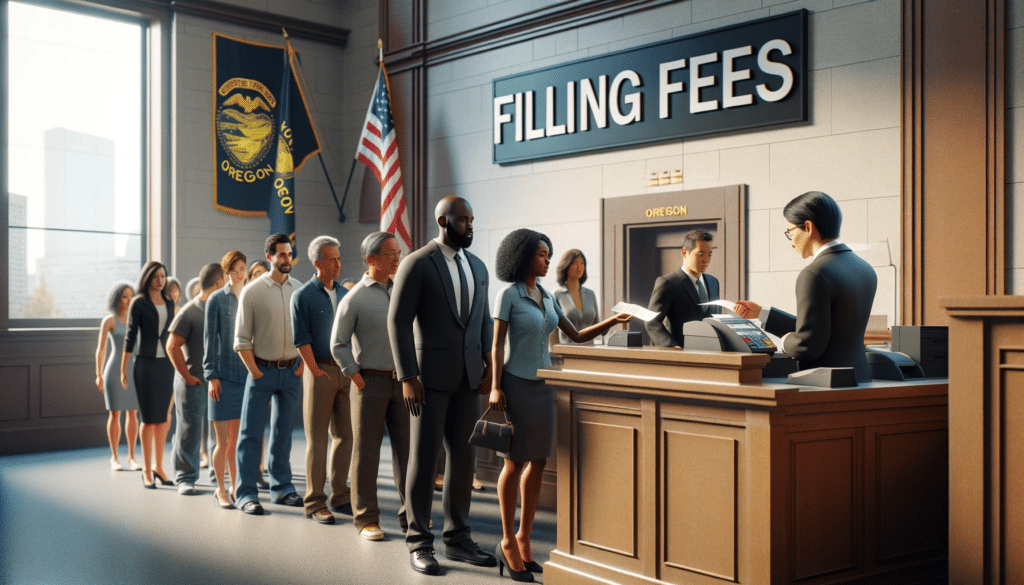 image of a courthouse in Oregon, emphasizing the concept of filing fees.