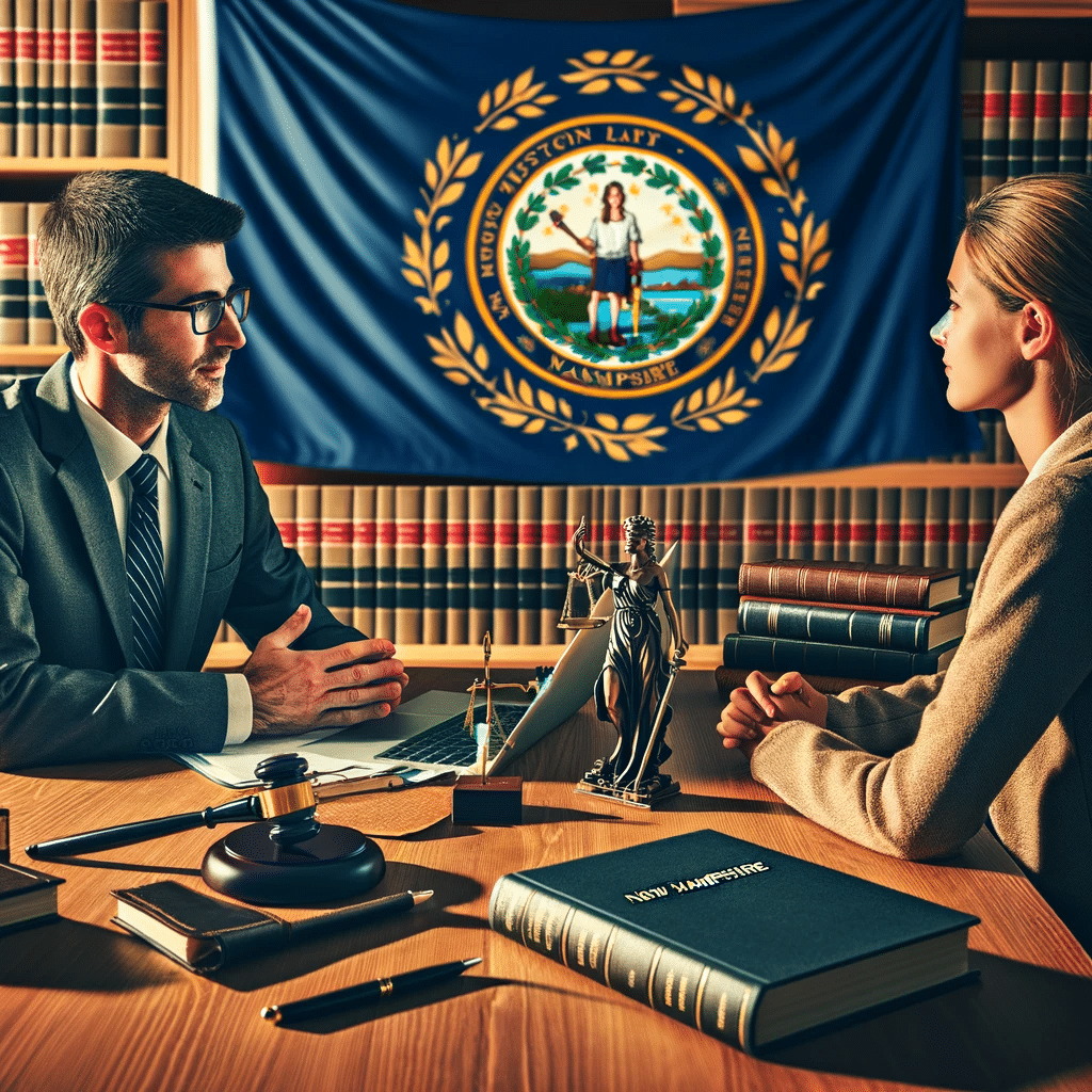 attorney meeting with client on How to File for Divorce in NH