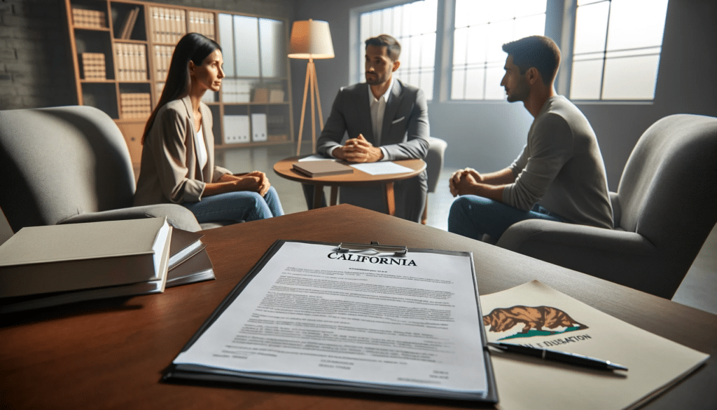 couple meeting with attorney to discuss how to file for divorce in California