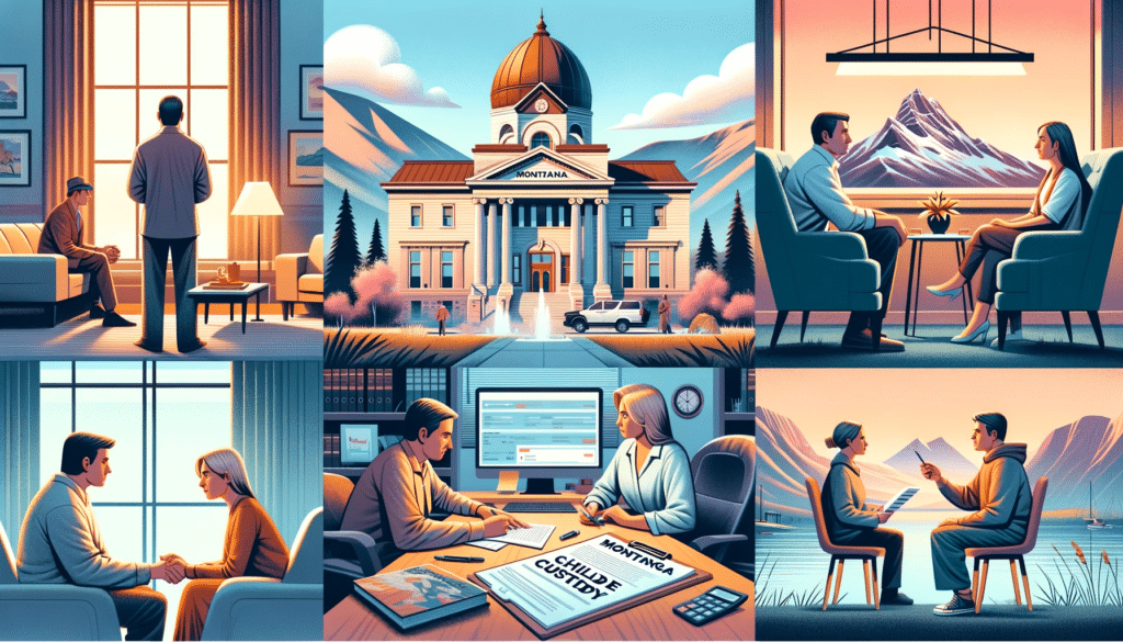 collage of images representing how to file for divorce in Montana