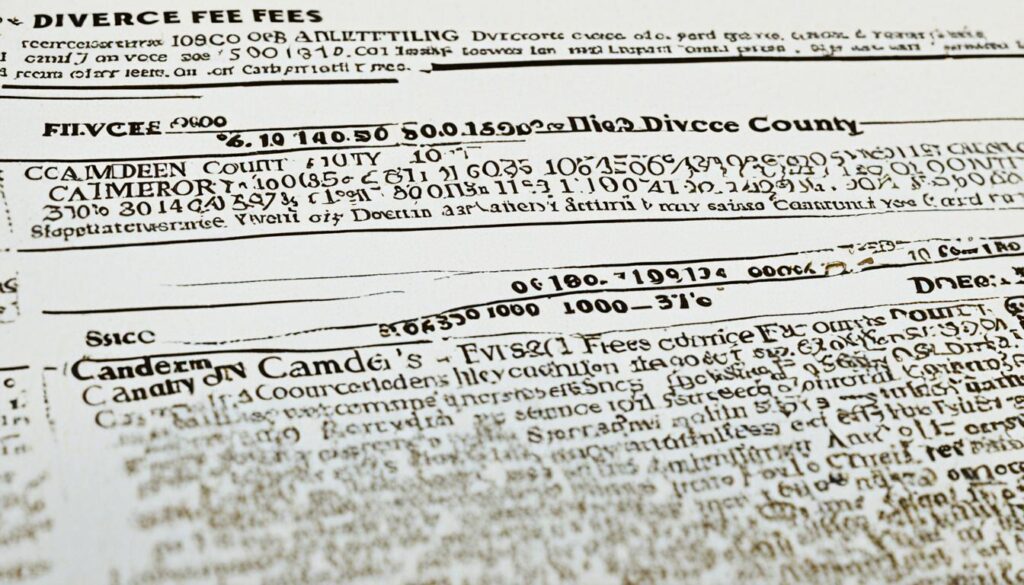 Camden County divorce filing fees